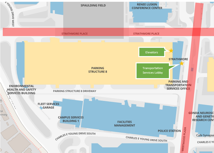 Map view of the Parking structure for Strathmore.