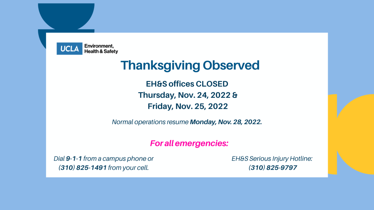 EH&S Thanksgiving Observance | Environment, Health & Safety